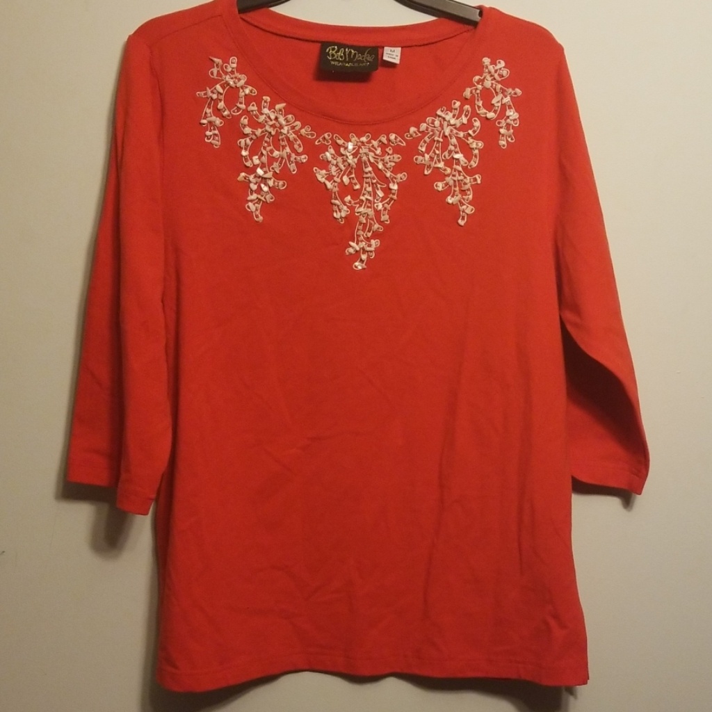 Bob Mackie Wearable Art Coral Shirt